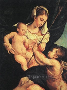 ヤコポ・バッサーノ Painting - 聖母子と洗礼者聖ヨハネ ヤコポ・バッサーノ